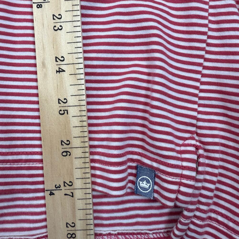 Peter Millar Men's Red & White Striped Pima Cotton Polo Shirt Size L - Picture 5 of 5
